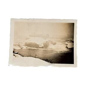 Vtg B&W Photo Found 1940 Spokane Washington Eerie Cloudy Ocean Bridge Snapshot